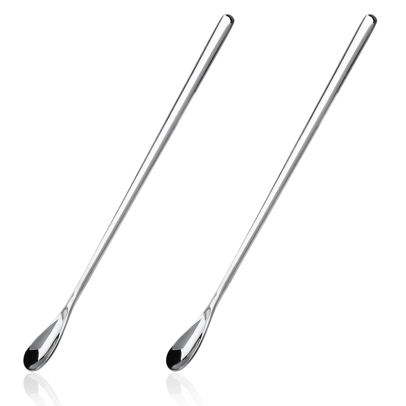 2Pcs Crested Gecko Feeding Spoon, Stainless Steels Reptile Spoon, 7.6 Inch Long Handle Crested Food Feeding Spoon for Gecko Lizard Gargoyle Bearded and Other Small Animals