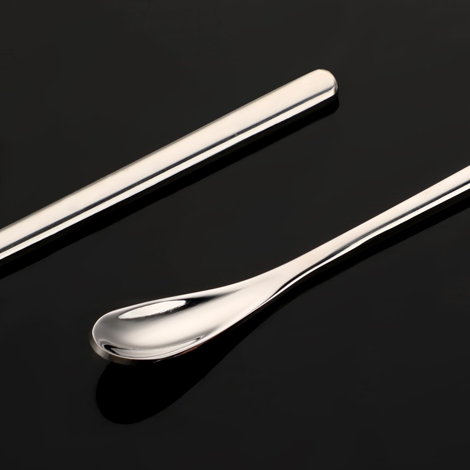 2Pcs Crested Gecko Feeding Spoon, Stainless Steels Reptile Spoon, 7.6 Inch Long Handle Crested Food Feeding Spoon for Gecko Lizard Gargoyle Bearded and Other Small Animals