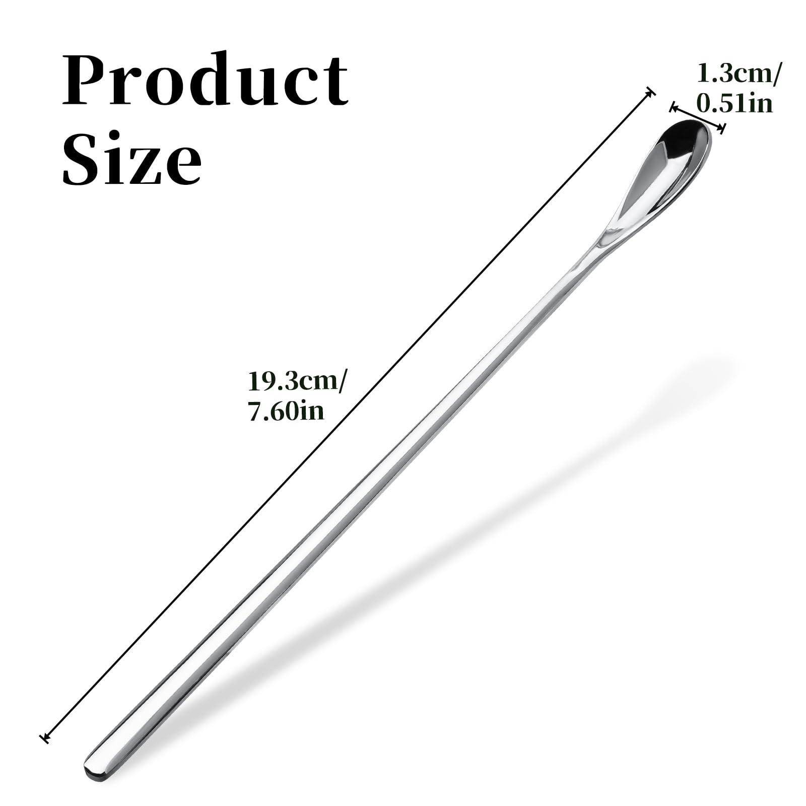 2Pcs Crested Gecko Feeding Spoon, Stainless Steels Reptile Spoon, 7.6 Inch Long Handle Crested Food Feeding Spoon for Gecko Lizard Gargoyle Bearded and Other Small Animals