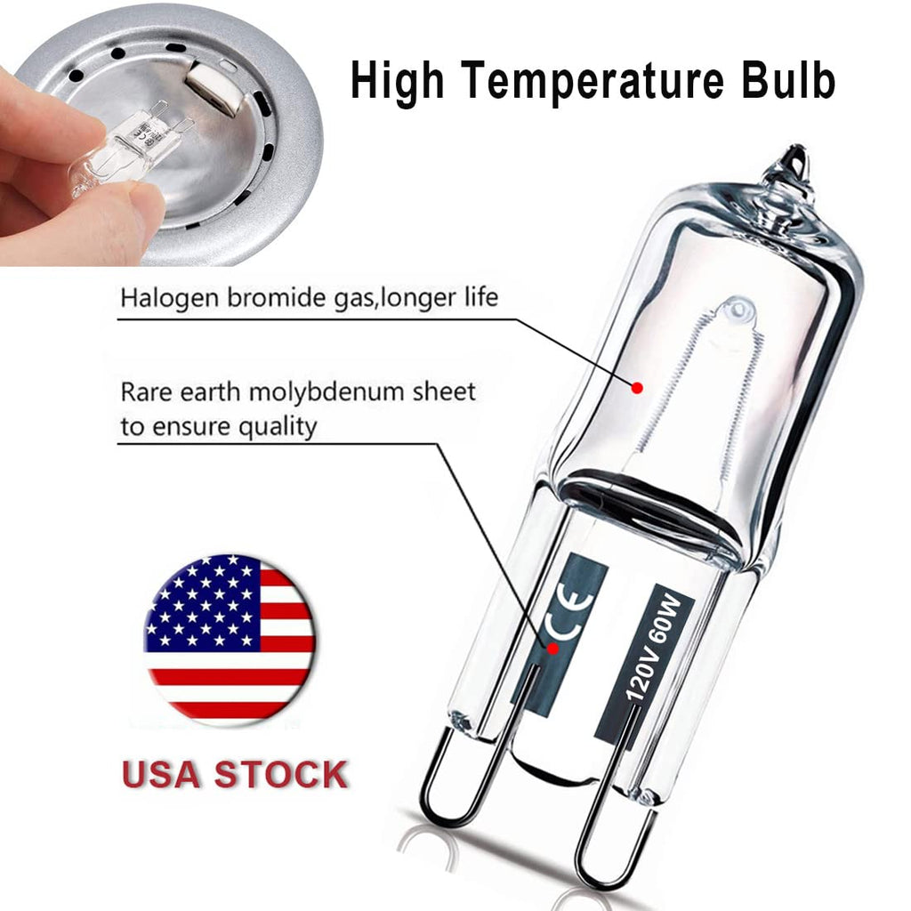 Vinaco G9 Heat Lamp Bulbs for Reptile, Dimmable Night Red UVA UVB Reptile Heat Lamp G9, 2 Pin Base Mini G 9 Halogen Bulbs 50W 120V, Infrared Heat Lamp for Bearded Dragon Gecko Turtle Lizard