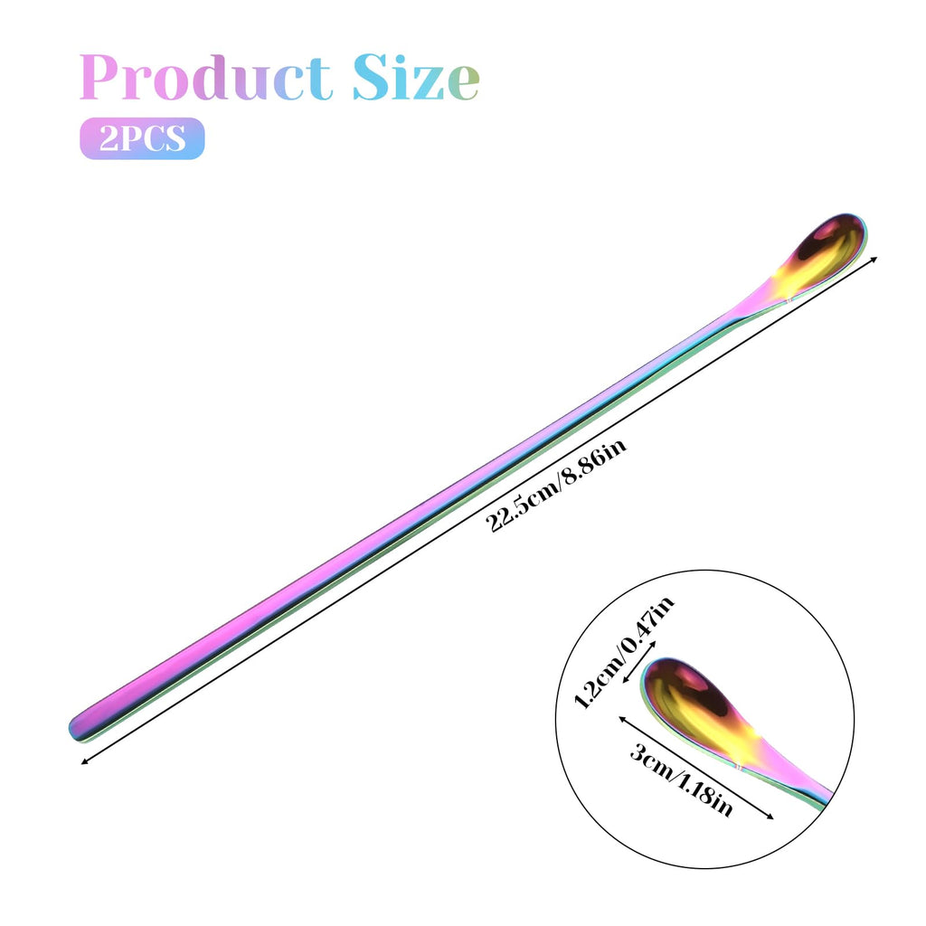 2Pcs Crested Gecko Feeding Spoon, Stainless Steels Reptile Spoon, 7.6 Inch Long Handle Crested Food Feeding Spoon for Gecko Lizard Gargoyle Bearded and Other Small Animals
