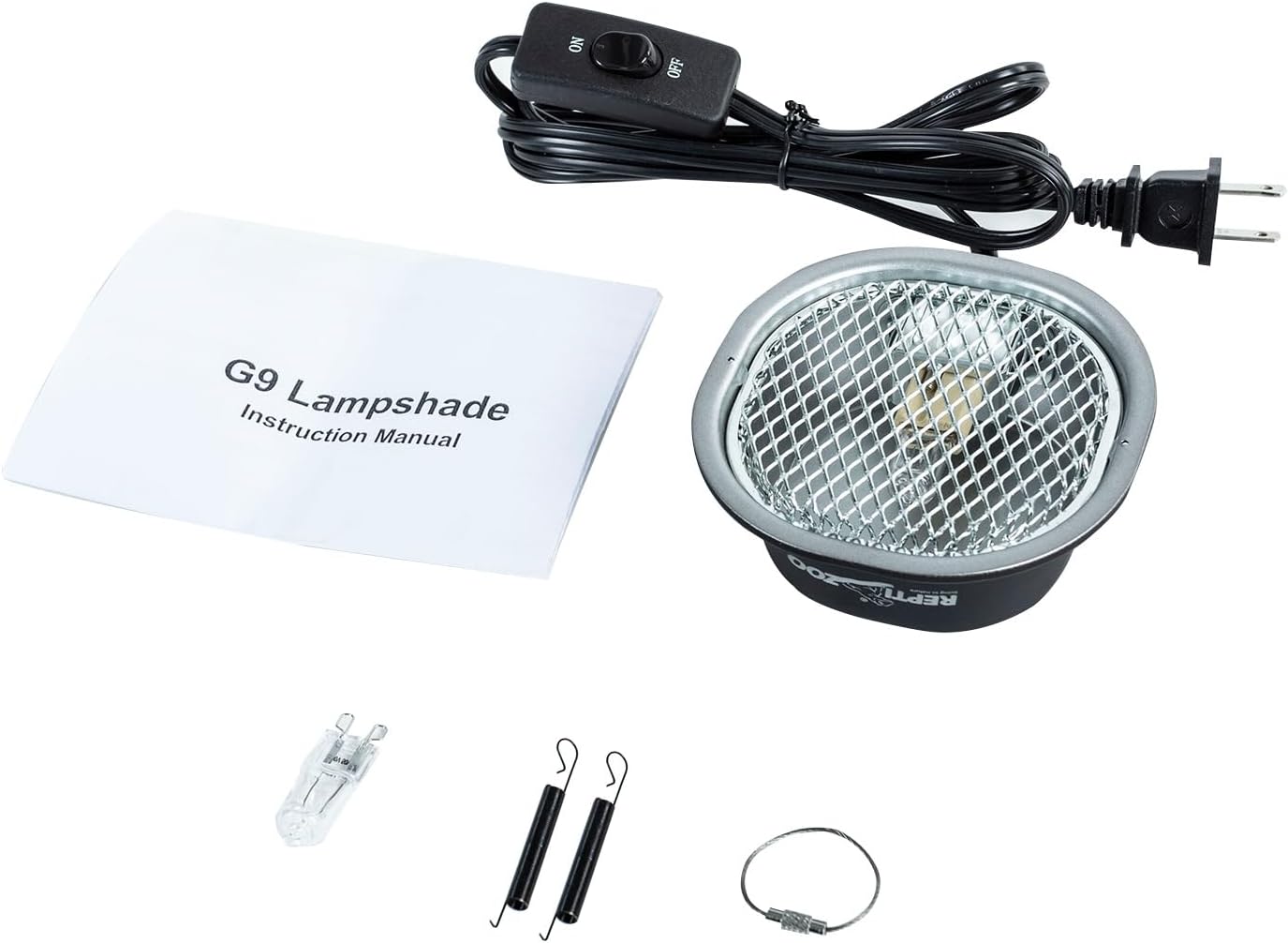 G9 Reptile Heat Lamp Bulb and Light Fixture with Safety Mesh, G9 Mini Heat Bulb 50W Warm White, UVA Reptile Heat Lamp and Basking Lampshade for Bearded Dragon Gecko Turtle Lizard Snake