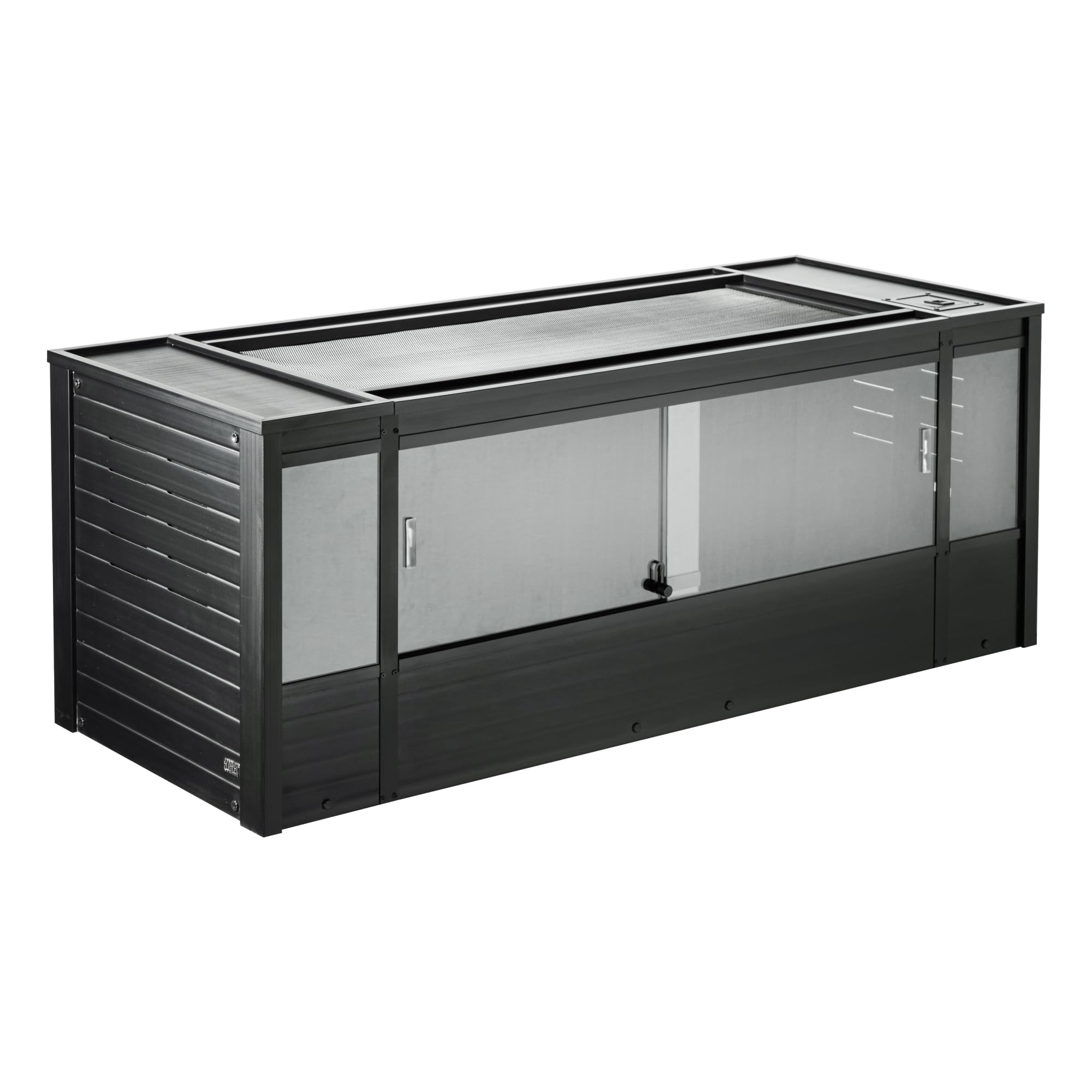 New Age Pet ECOFLEX 48" Wide Large Reptile Habitat, Mojave Lounge for Snakes, Tortoises & Lizards in Maple, Black & Grey, Easy Assembly, Sliding Glass Doors & Mesh Top