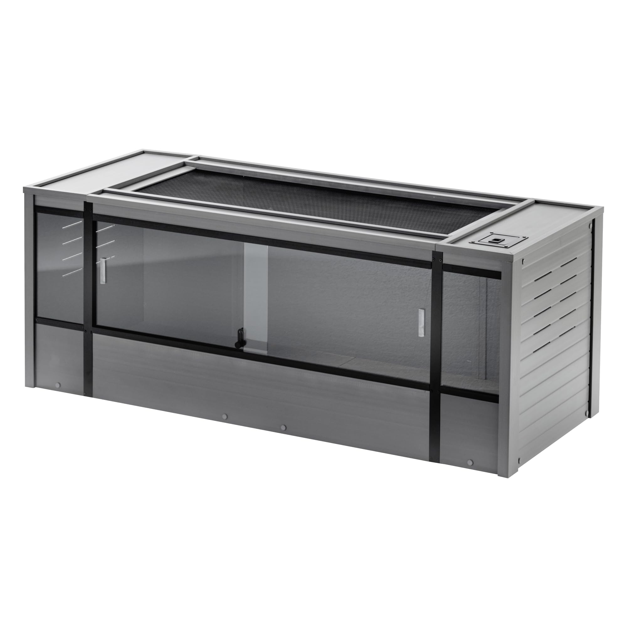 New Age Pet ECOFLEX 48" Wide Large Reptile Habitat, Mojave Lounge for Snakes, Tortoises & Lizards in Maple, Black & Grey, Easy Assembly, Sliding Glass Doors & Mesh Top