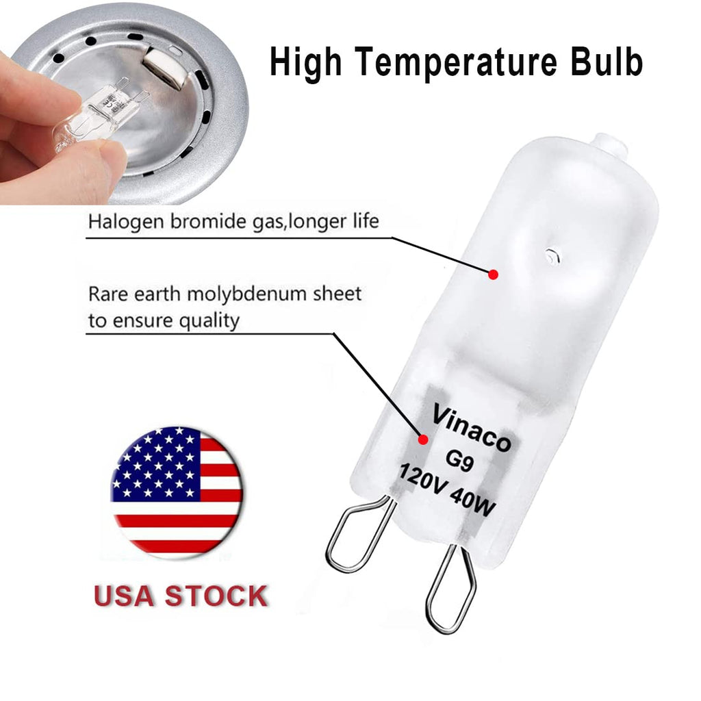 Vinaco G9 Heat Lamp Bulbs for Reptile, Dimmable Night Red UVA UVB Reptile Heat Lamp G9, 2 Pin Base Mini G 9 Halogen Bulbs 50W 120V, Infrared Heat Lamp for Bearded Dragon Gecko Turtle Lizard