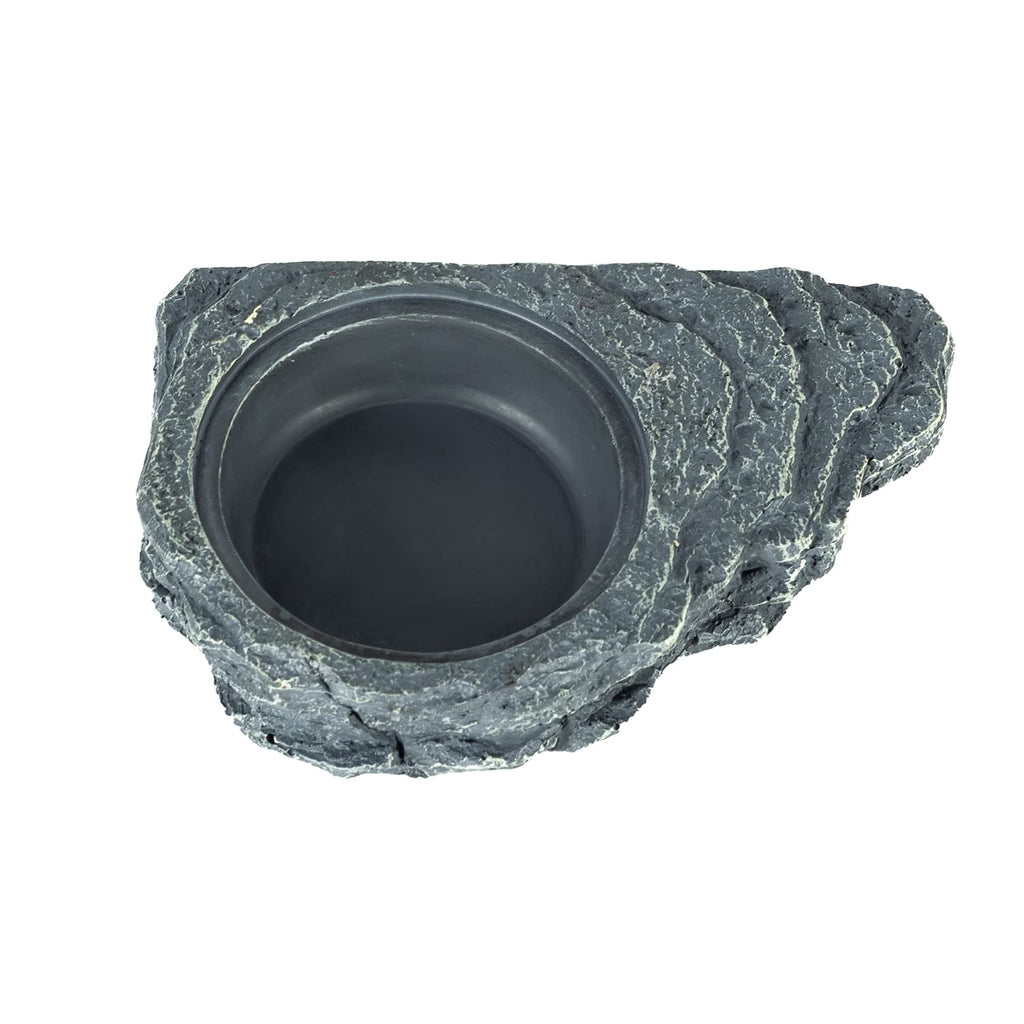 REPTIZOO Reptile Magnetic Feeder Ledge, Single Bowl Reptile Food Dish with 3PCS Feeding Cups Food Water Feeder for Crested Gecko Lizard Chameleon Pets