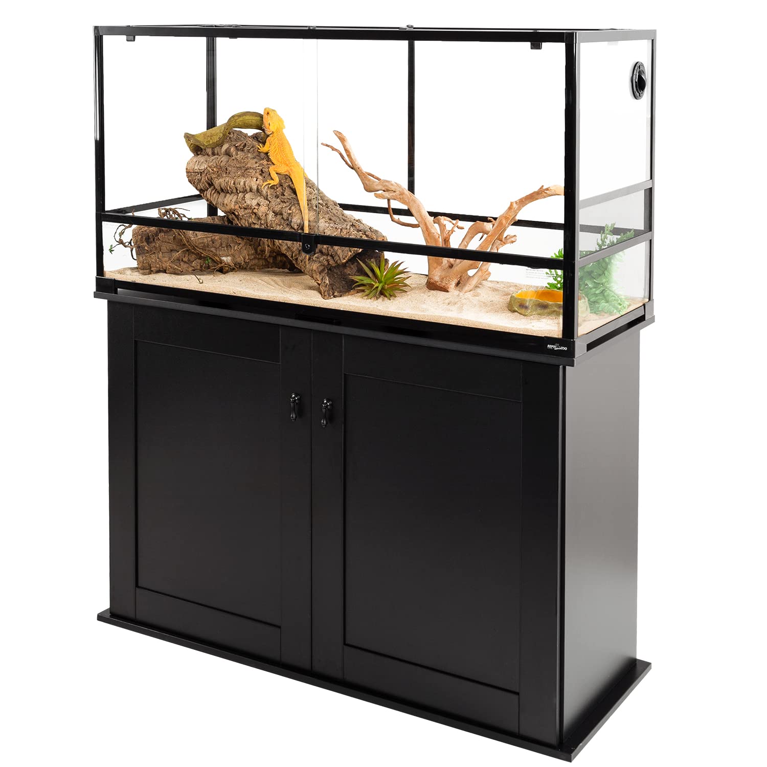 REPTI ZOO 67 Gallon Reptile Large Terrarium Newly Upgraded All Glass 48" x 18" x 18" Double Hinge Door with Top Ventilation Reptile Terrarium(Knock-Down)