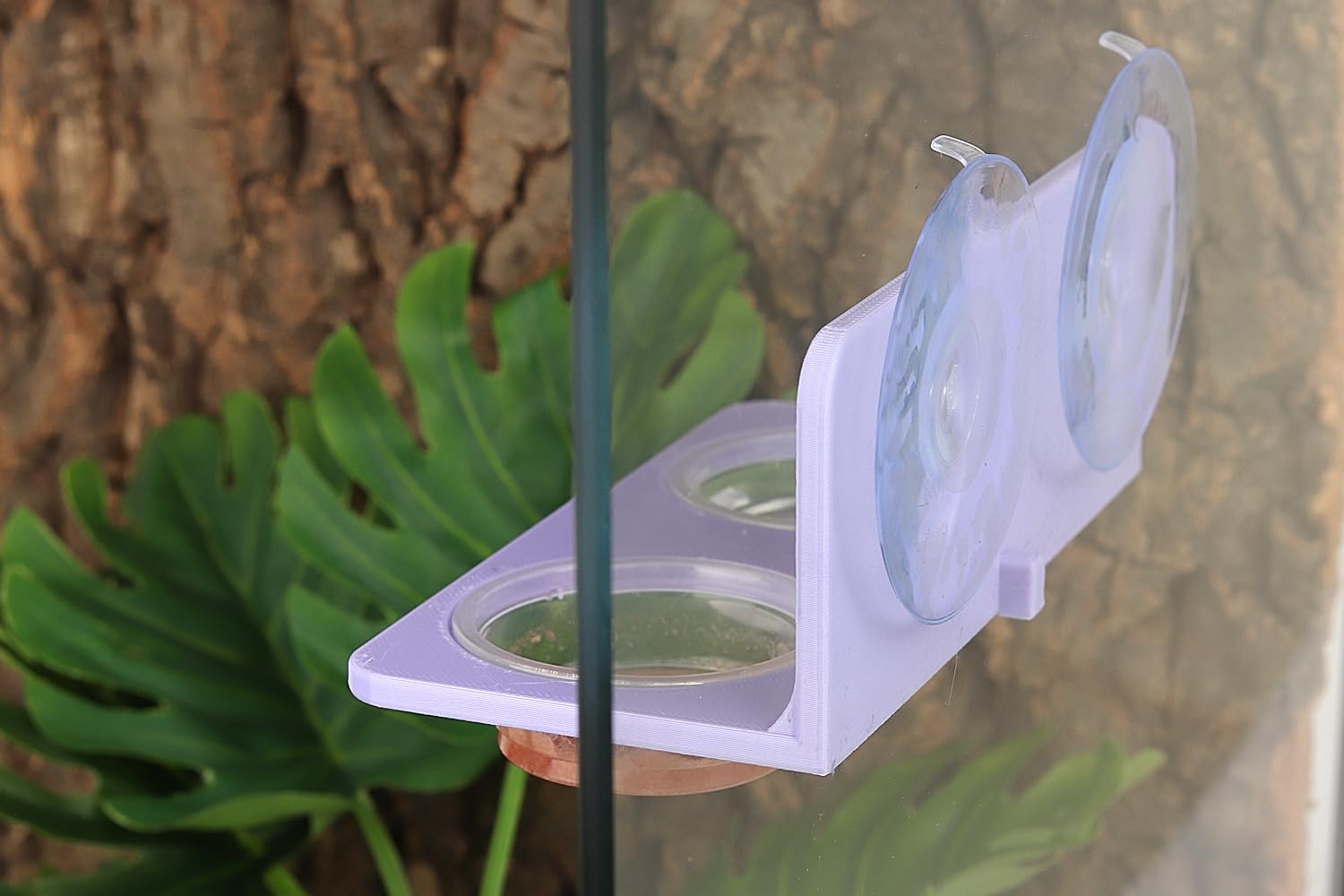 Crested Gecko Feeding Ledge with 10PCS Gecko Food Water Dish - Purple