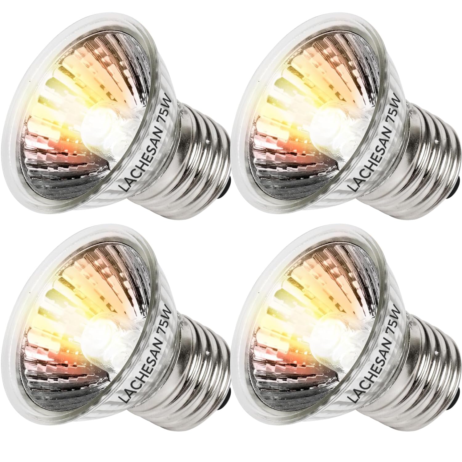 4-Pack 50W UVA Bulbs, Fit E26 Heat Reptile Lamp, Light Turtle Heat Lamp for Reptiles and Amphibian Tanks, Terrariums and Cages, Works with Various Lamp Fixtures