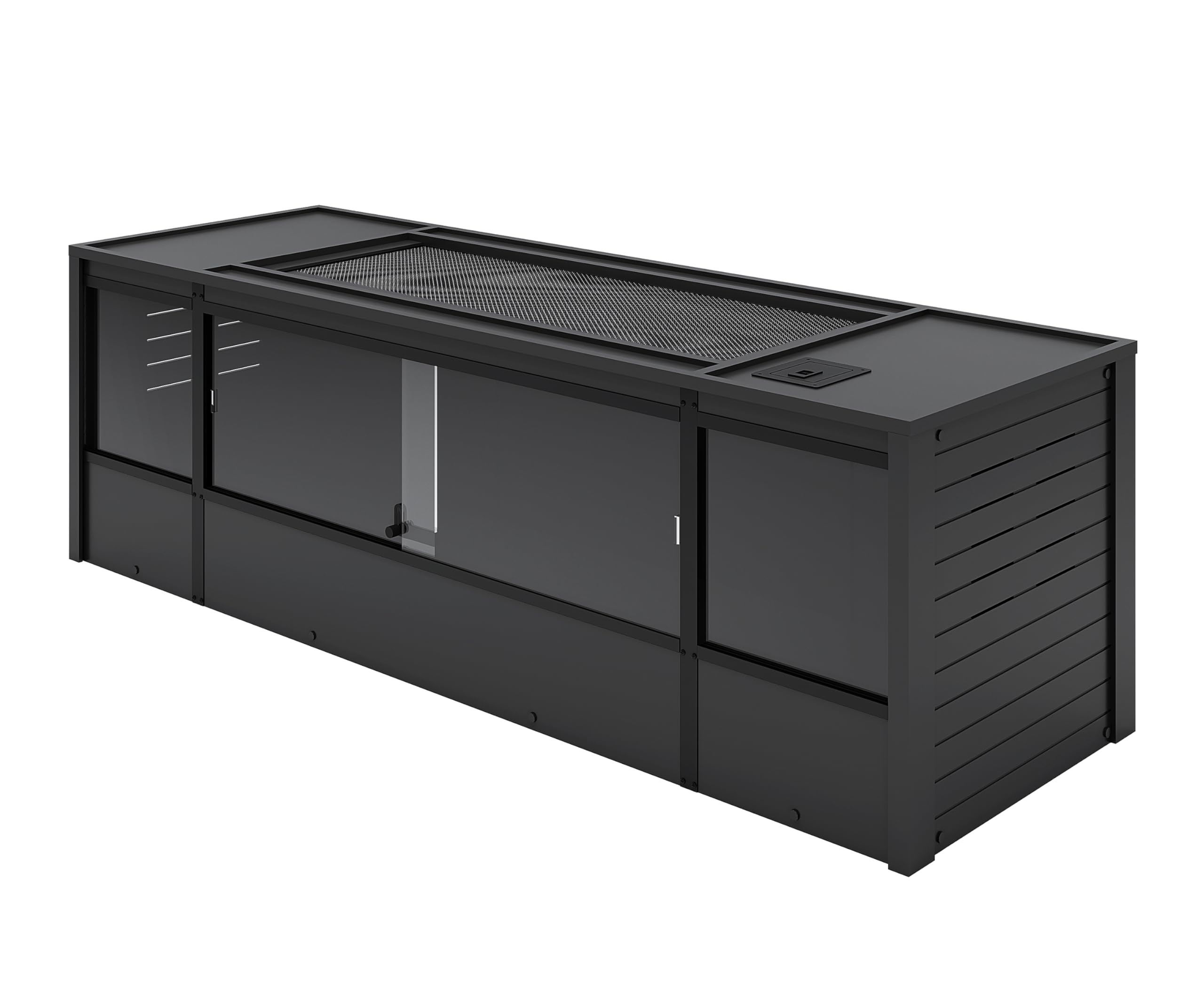 New Age Pet ECOFLEX 48" Wide Large Reptile Habitat, Mojave Lounge for Snakes, Tortoises & Lizards in Maple, Black & Grey, Easy Assembly, Sliding Glass Doors & Mesh Top