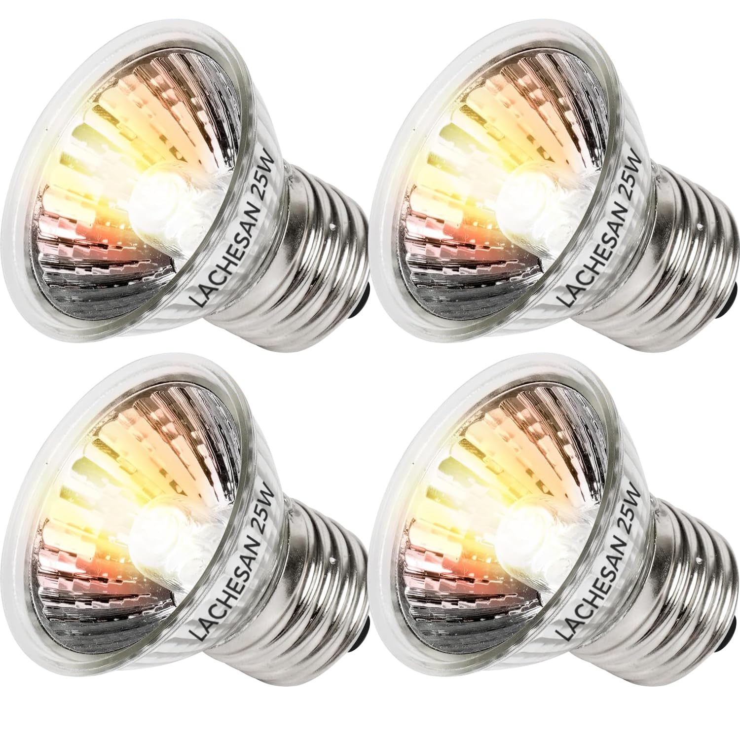 4-Pack 50W UVA Bulbs, Fit E26 Heat Reptile Lamp, Light Turtle Heat Lamp for Reptiles and Amphibian Tanks, Terrariums and Cages, Works with Various Lamp Fixtures