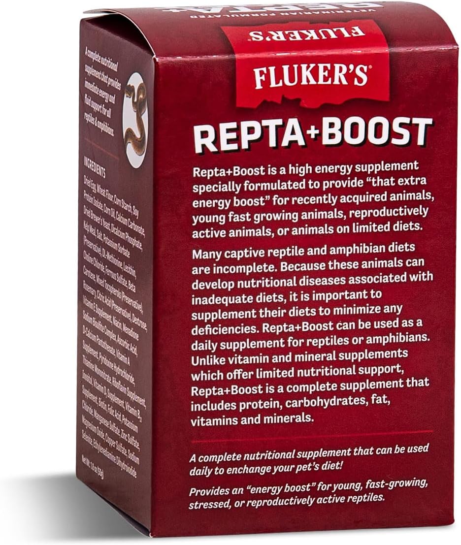Fluker's Repta Boost, Insectivore and Carnivore High AMP Boost Reptile Supplement, 50gm