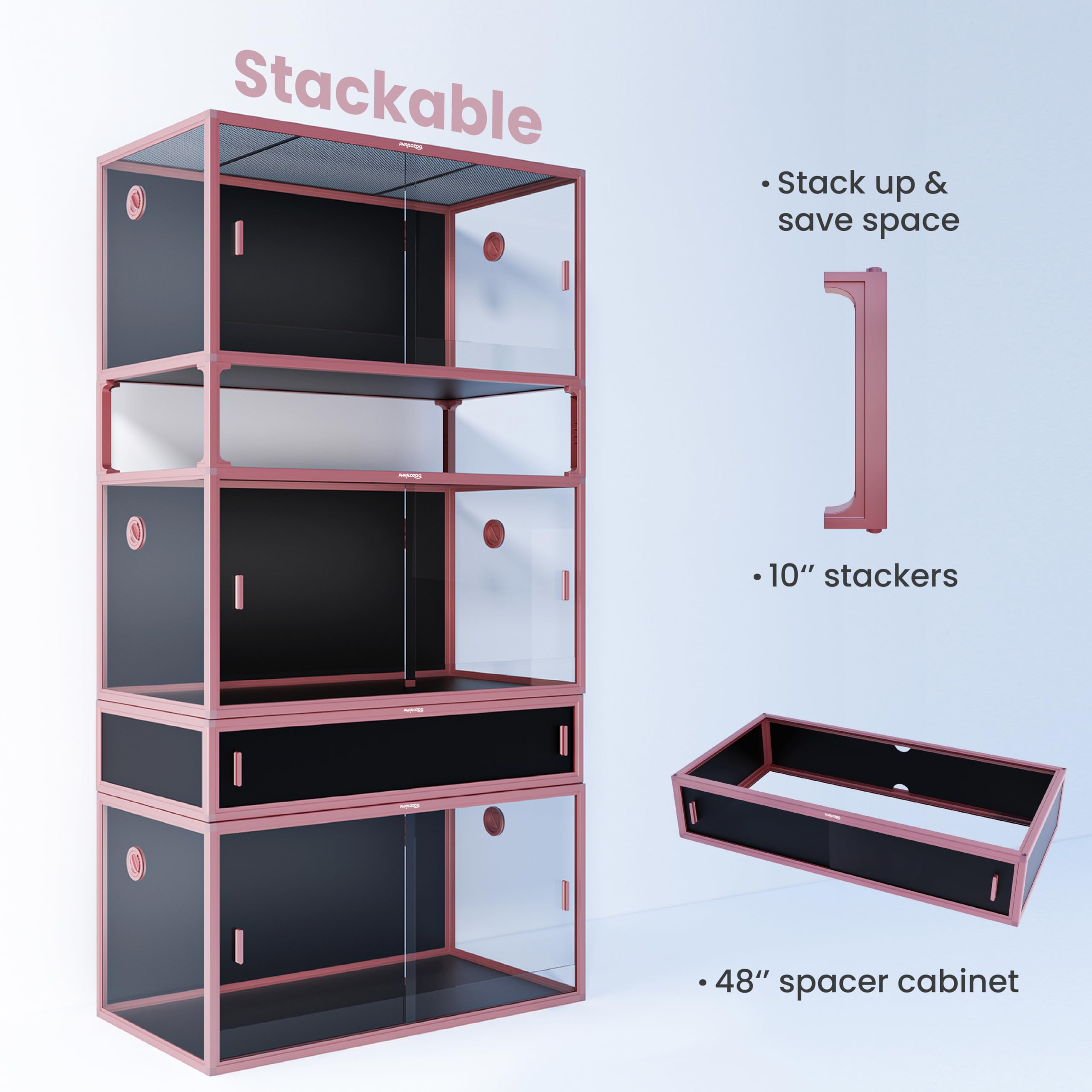120 Gallon Bearded Dragon Tank,48" x 24" x 24" Reptile Tank with Sliding Door Top Screen Ventilation, Front Opening Reptile Enclosure for Easy Maintenance
