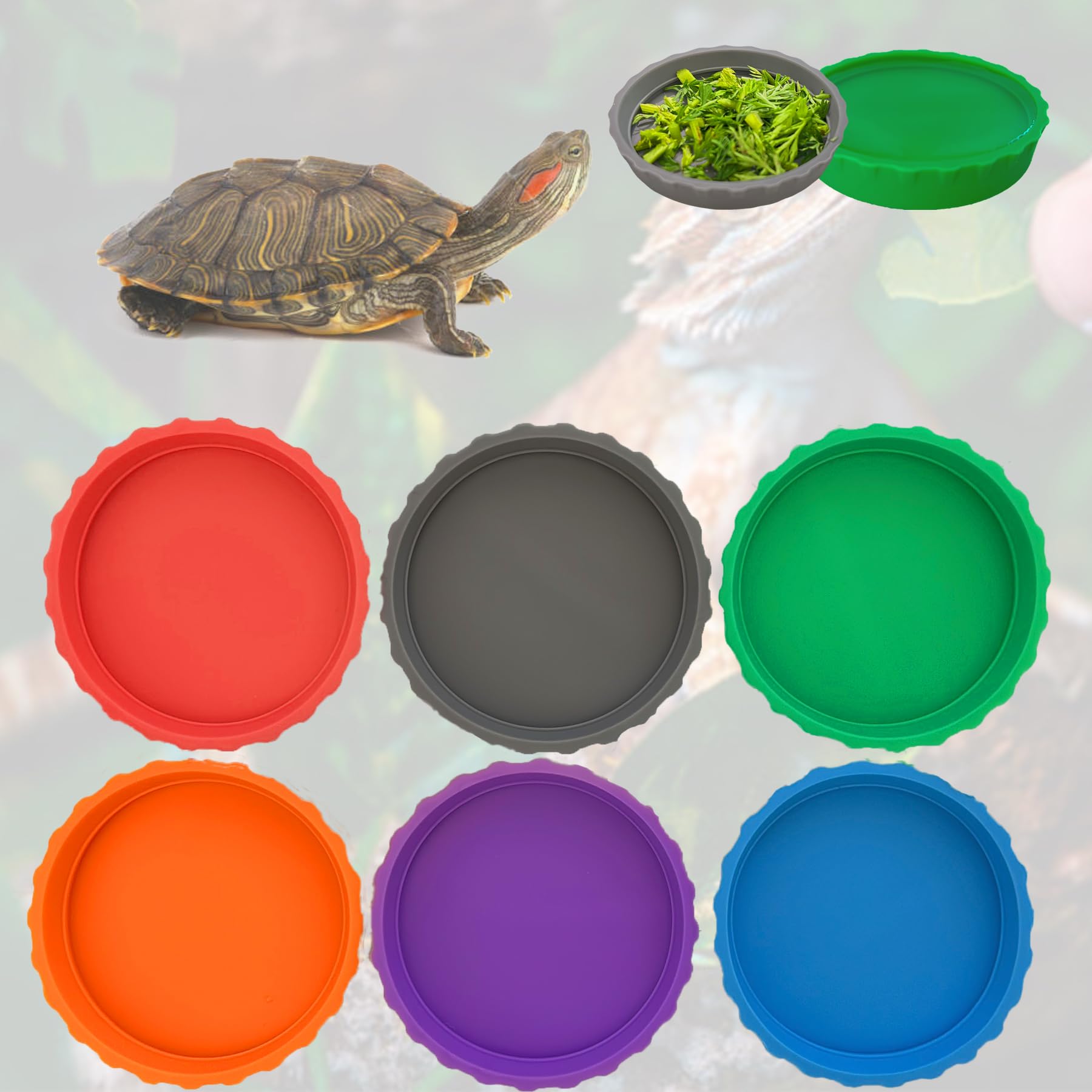 Meow&Woof Crested Gecko Food and Water Feeding Cups, Reptile Food Dish, 6 Pack Colorful Water Bowl for Bearded Dragon Tank Terrarium Accessories Supplies for Tortoise, Crab and Small Pet