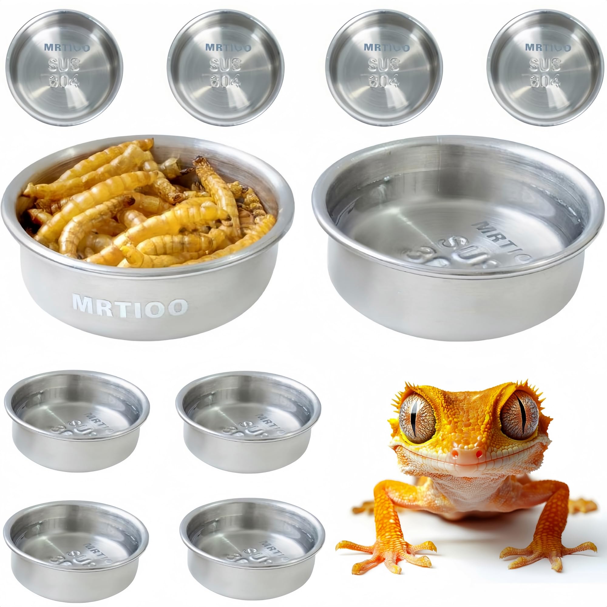 100 pcs 0.5oz Crested Gecko Food and Water Feeding Cups, Reptile Feeder Bowls, for Lizard and Other Small Pet Ledge Accessories Supplies