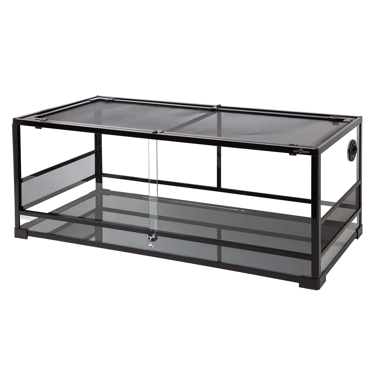 REPTI ZOO 67 Gallon Reptile Large Terrarium Newly Upgraded All Glass 48" x 18" x 18" Double Hinge Door with Top Ventilation Reptile Terrarium(Knock-Down)