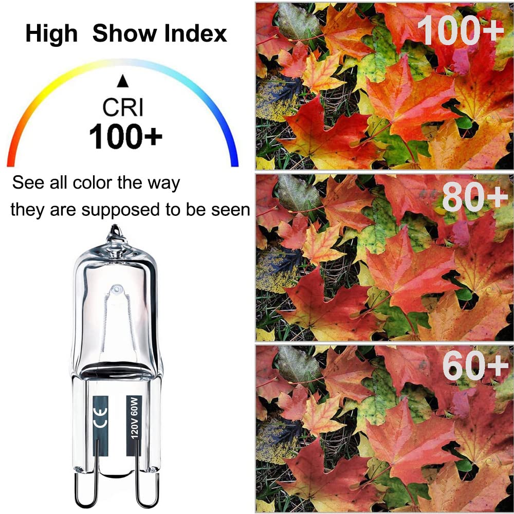 Vinaco G9 Heat Lamp Bulbs for Reptile, Dimmable Night Red UVA UVB Reptile Heat Lamp G9, 2 Pin Base Mini G 9 Halogen Bulbs 50W 120V, Infrared Heat Lamp for Bearded Dragon Gecko Turtle Lizard