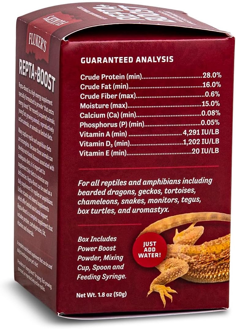 Fluker's Repta Boost, Insectivore and Carnivore High AMP Boost Reptile Supplement, 50gm