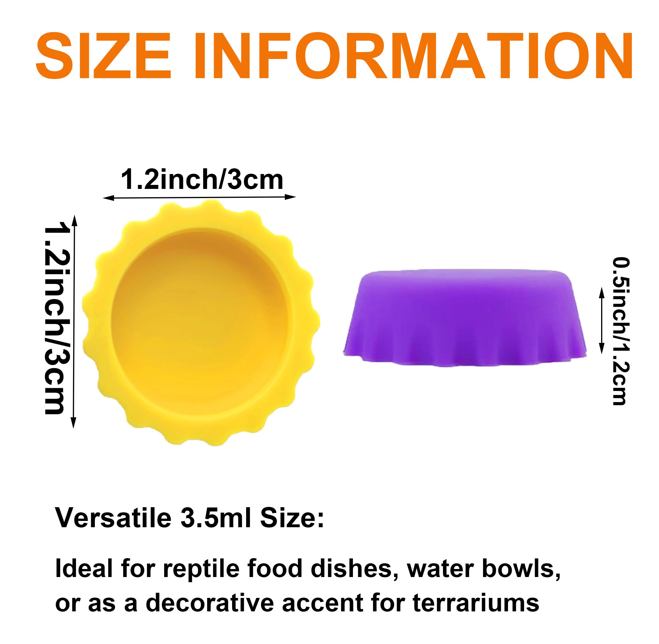 Meow&Woof Crested Gecko Food and Water Feeding Cups, Reptile Food Dish, 6 Pack Colorful Water Bowl for Bearded Dragon Tank Terrarium Accessories Supplies for Tortoise, Crab and Small Pet