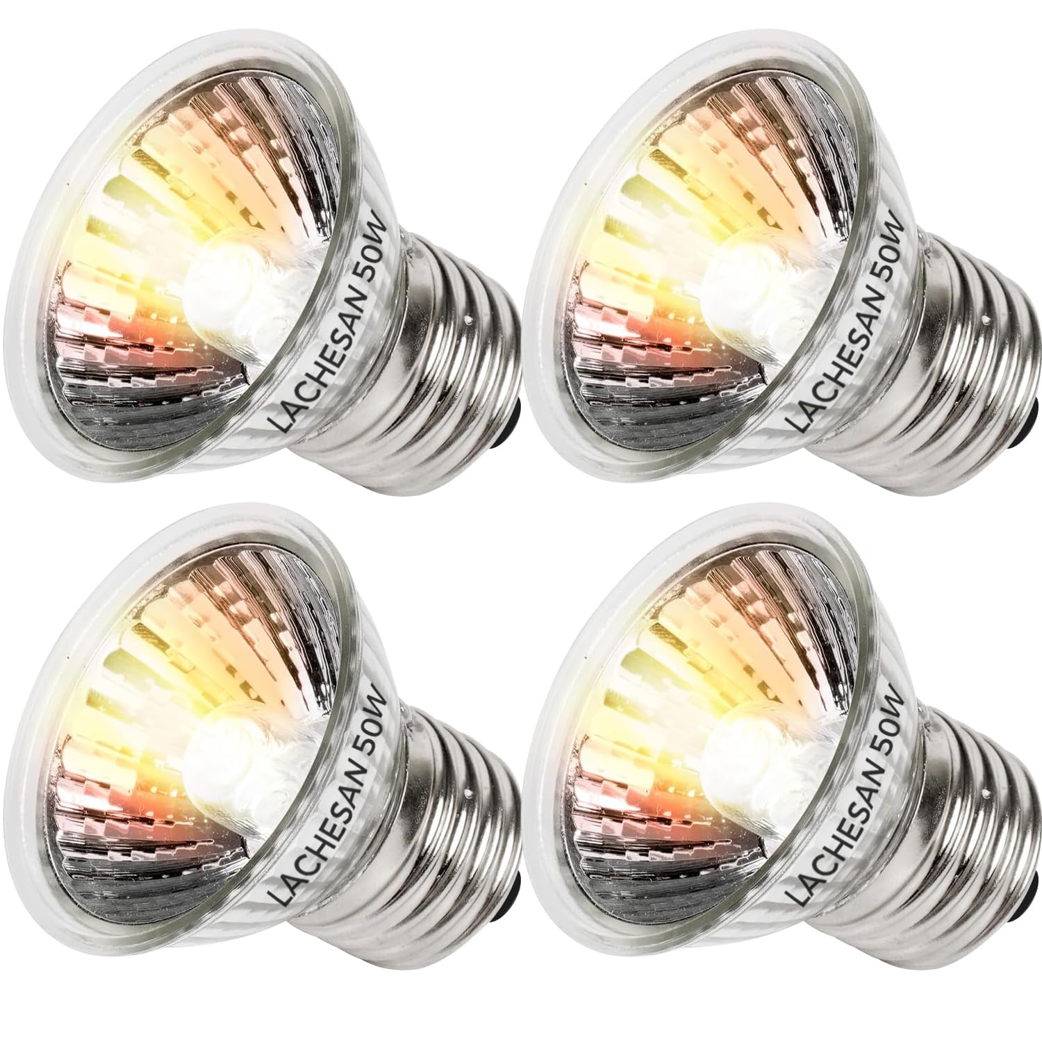 4-Pack 50W UVA Bulbs, Fit E26 Heat Reptile Lamp, Light Turtle Heat Lamp for Reptiles and Amphibian Tanks, Terrariums and Cages, Works with Various Lamp Fixtures