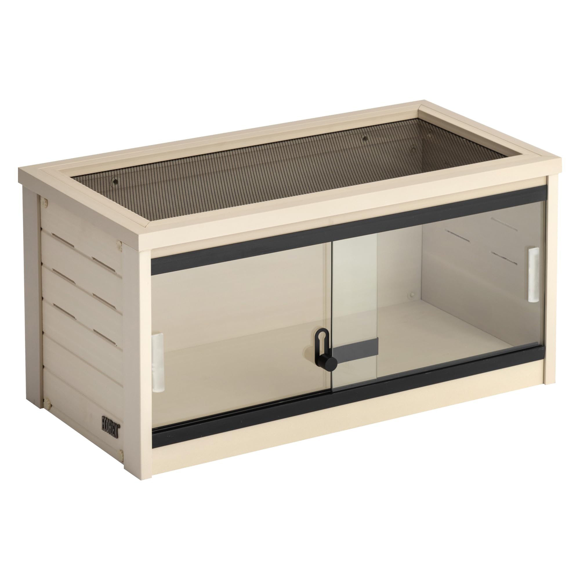 New Age Pet ECOFLEX 48" Wide Large Reptile Habitat, Mojave Lounge for Snakes, Tortoises & Lizards in Maple, Black & Grey, Easy Assembly, Sliding Glass Doors & Mesh Top