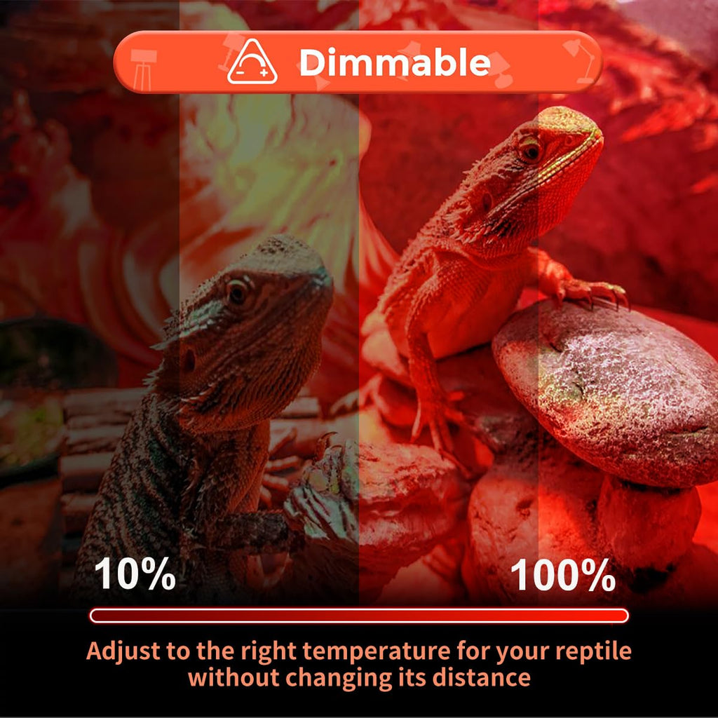Vinaco G9 Heat Lamp Bulbs for Reptile, Dimmable Night Red UVA UVB Reptile Heat Lamp G9, 2 Pin Base Mini G 9 Halogen Bulbs 50W 120V, Infrared Heat Lamp for Bearded Dragon Gecko Turtle Lizard