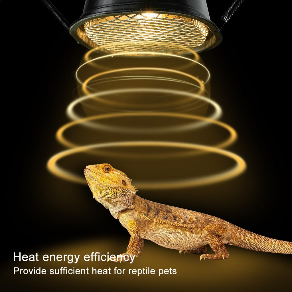 G9 Reptile Heat Lamp Bulb and Light Fixture with Safety Mesh, G9 Mini Heat Bulb 50W Warm White, UVA Reptile Heat Lamp and Basking Lampshade for Bearded Dragon Gecko Turtle Lizard Snake