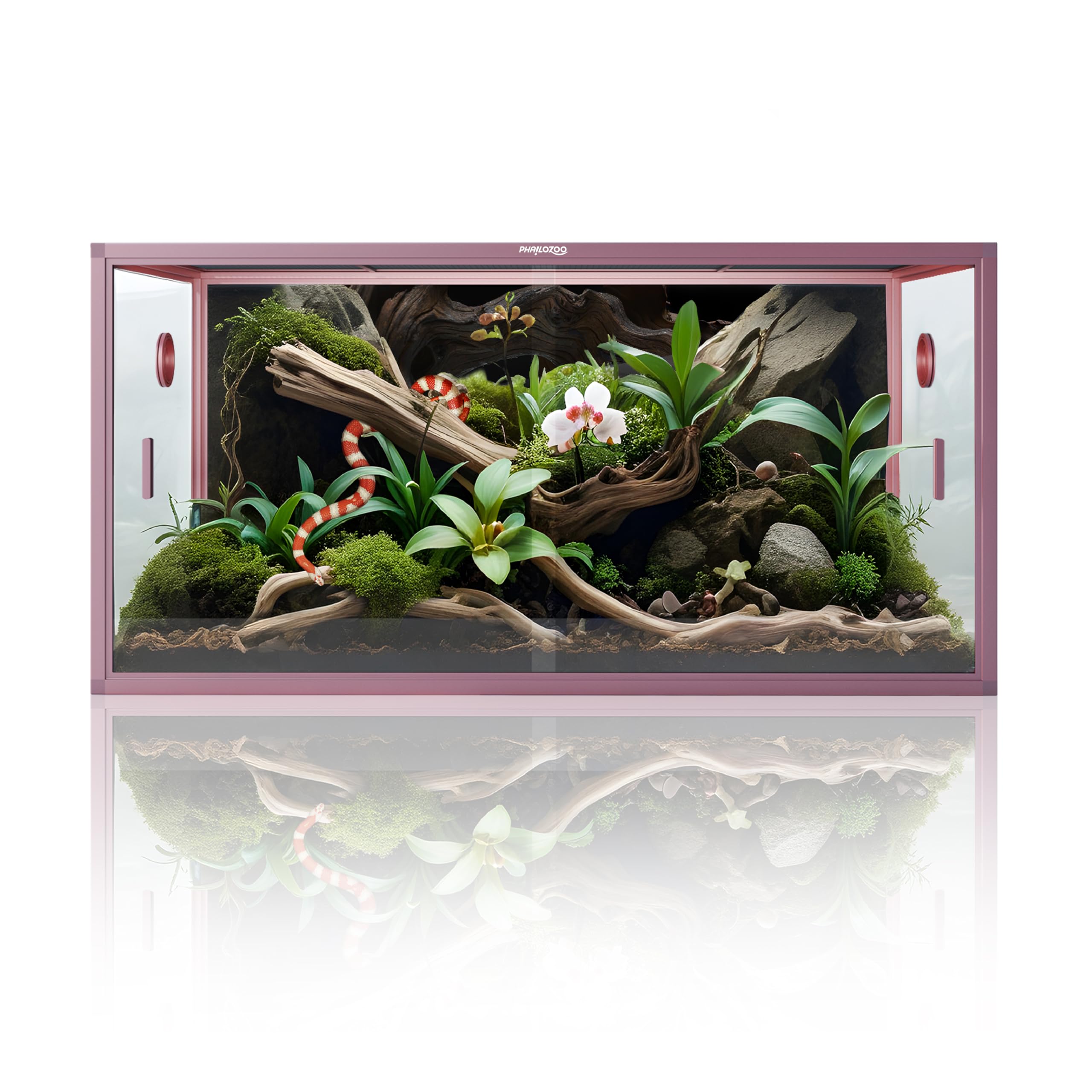 120 Gallon Bearded Dragon Tank,48" x 24" x 24" Reptile Tank with Sliding Door Top Screen Ventilation, Front Opening Reptile Enclosure for Easy Maintenance