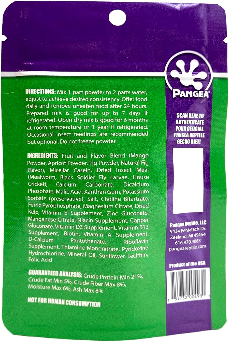 Pangea Gecko Diet Fig & Papaya Bundle - 2oz Fig & Insects and Papaya Diets