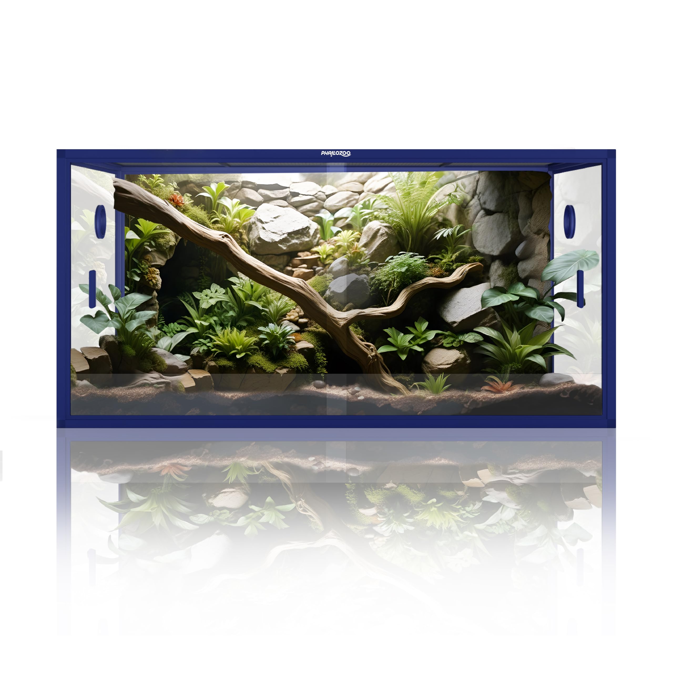 120 Gallon Bearded Dragon Tank,48" x 24" x 24" Reptile Tank with Sliding Door Top Screen Ventilation, Front Opening Reptile Enclosure for Easy Maintenance