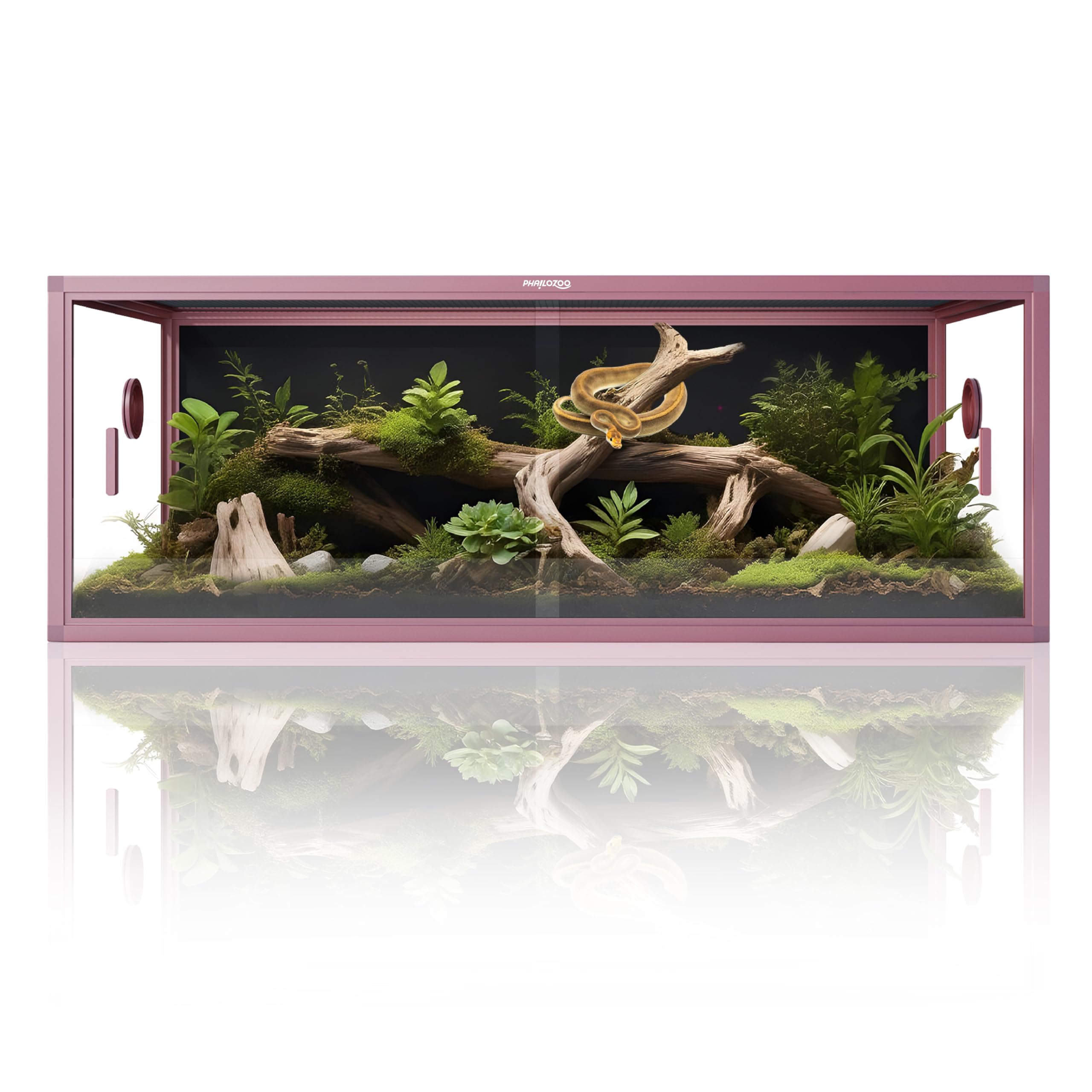 50 Gallon Bearded Dragon Tank, Reptile Enclosure for Easy Maintenance, Front Opening Reptile Tank with Top Screen Ventilation & Glass Sliding Door 36''x18''x18''