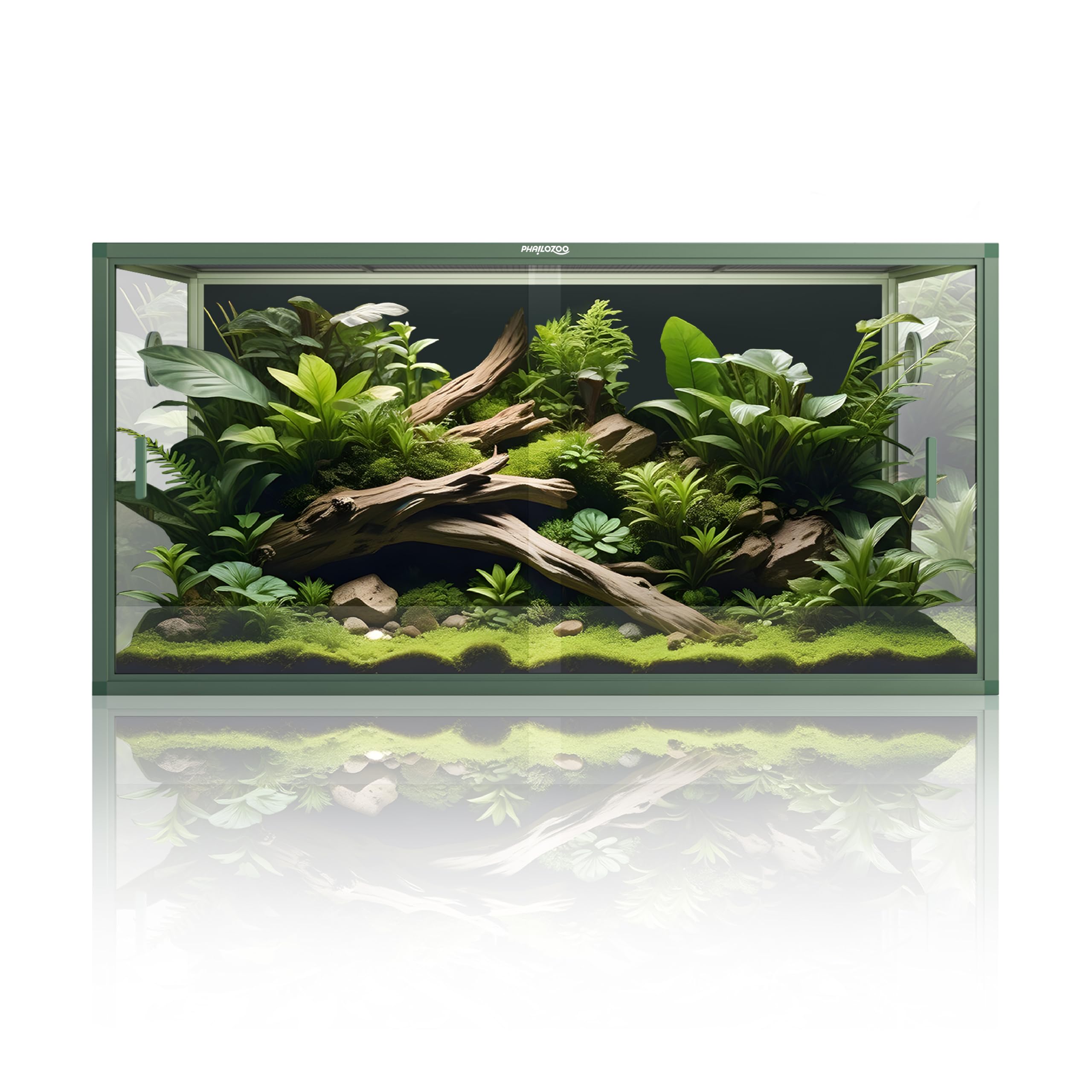 120 Gallon Bearded Dragon Tank,48" x 24" x 24" Reptile Tank with Sliding Door Top Screen Ventilation, Front Opening Reptile Enclosure for Easy Maintenance