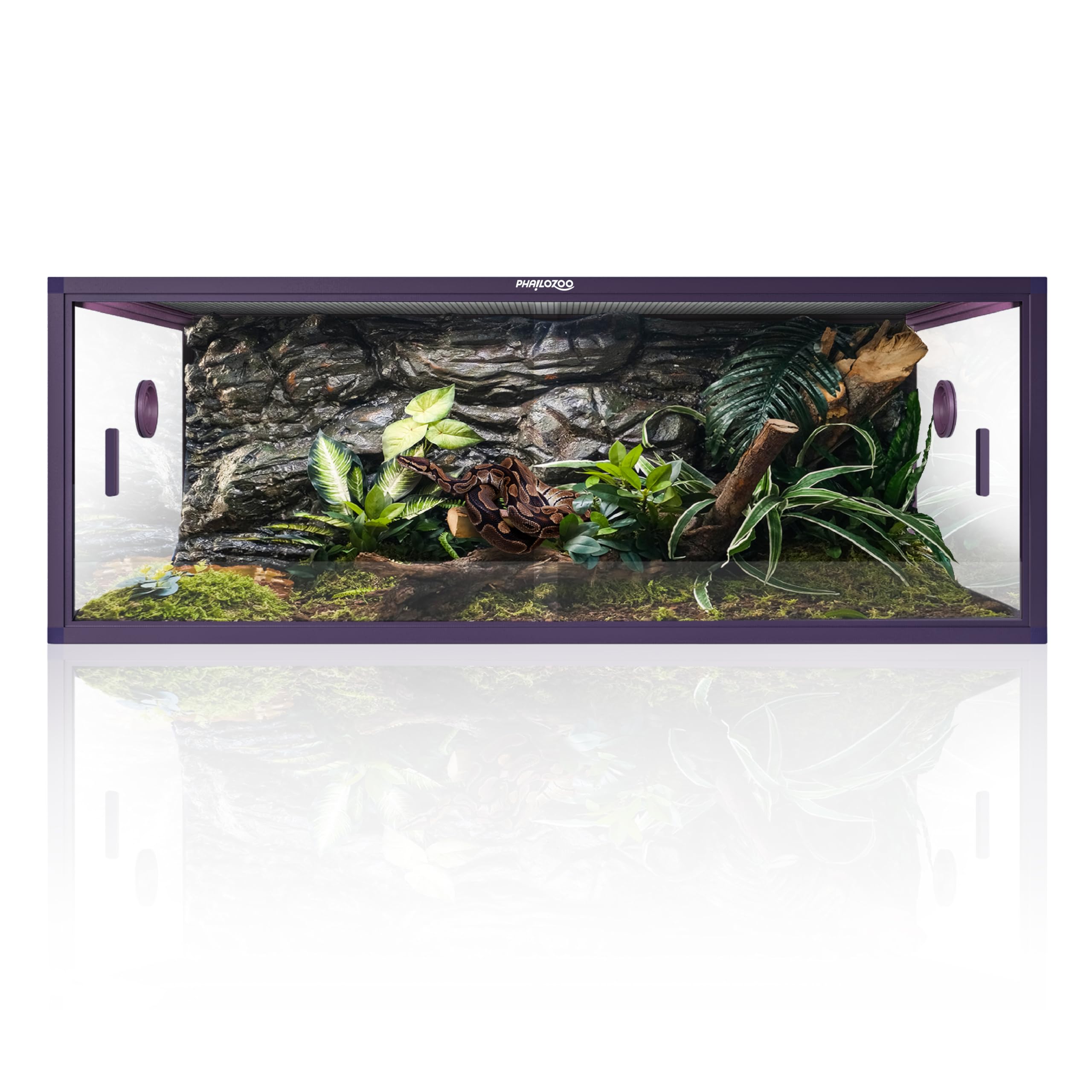 50 Gallon Bearded Dragon Tank, Reptile Enclosure for Easy Maintenance, Front Opening Reptile Tank with Top Screen Ventilation & Glass Sliding Door 36''x18''x18''