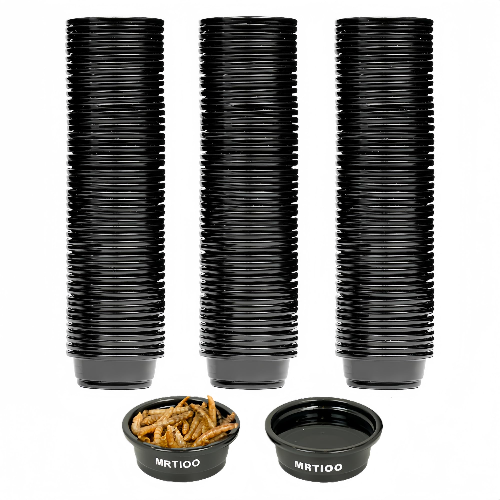 100 pcs 0.5oz Crested Gecko Food and Water Feeding Cups, Reptile Feeder Bowls, for Lizard and Other Small Pet Ledge Accessories Supplies