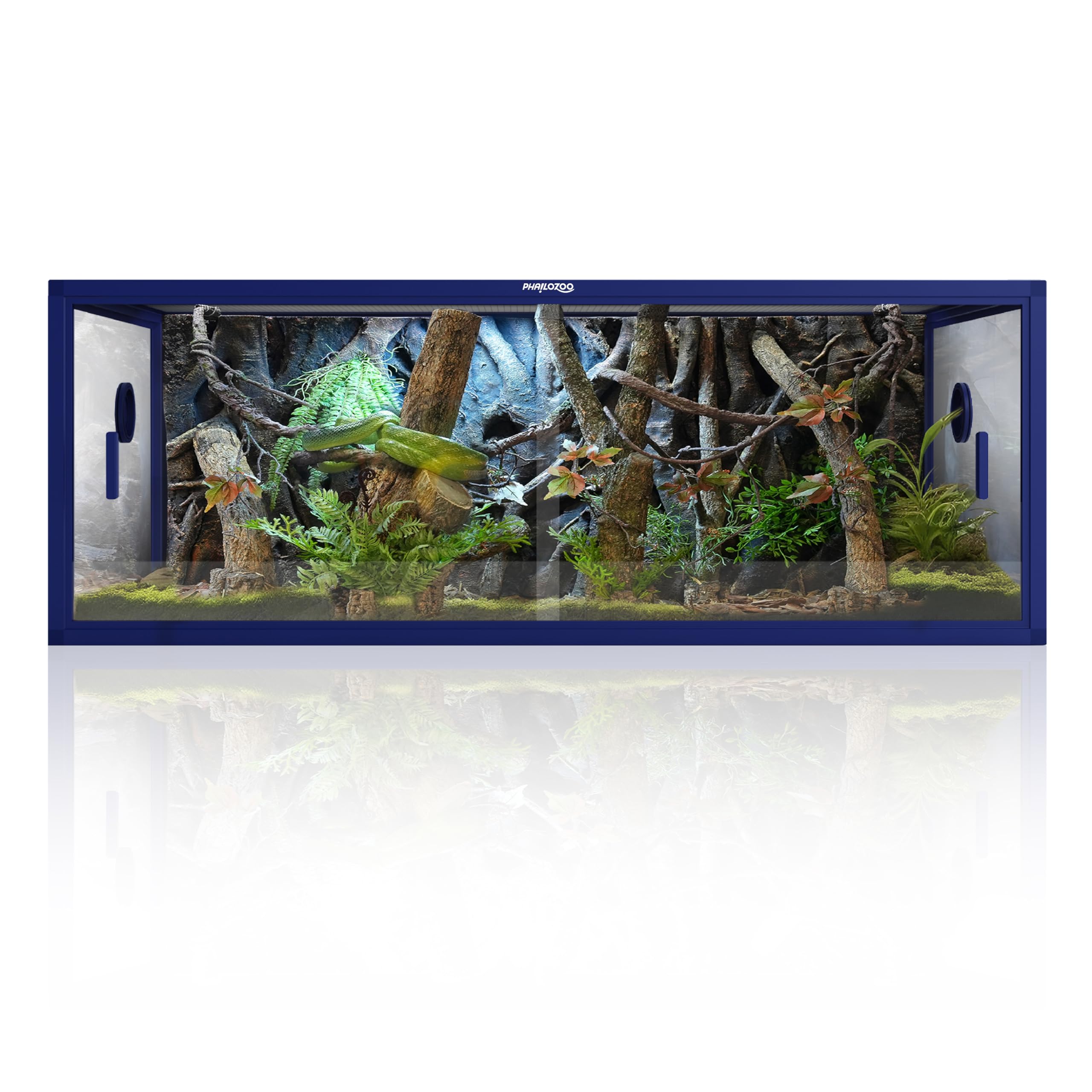 50 Gallon Bearded Dragon Tank, Reptile Enclosure for Easy Maintenance, Front Opening Reptile Tank with Top Screen Ventilation & Glass Sliding Door 36''x18''x18''