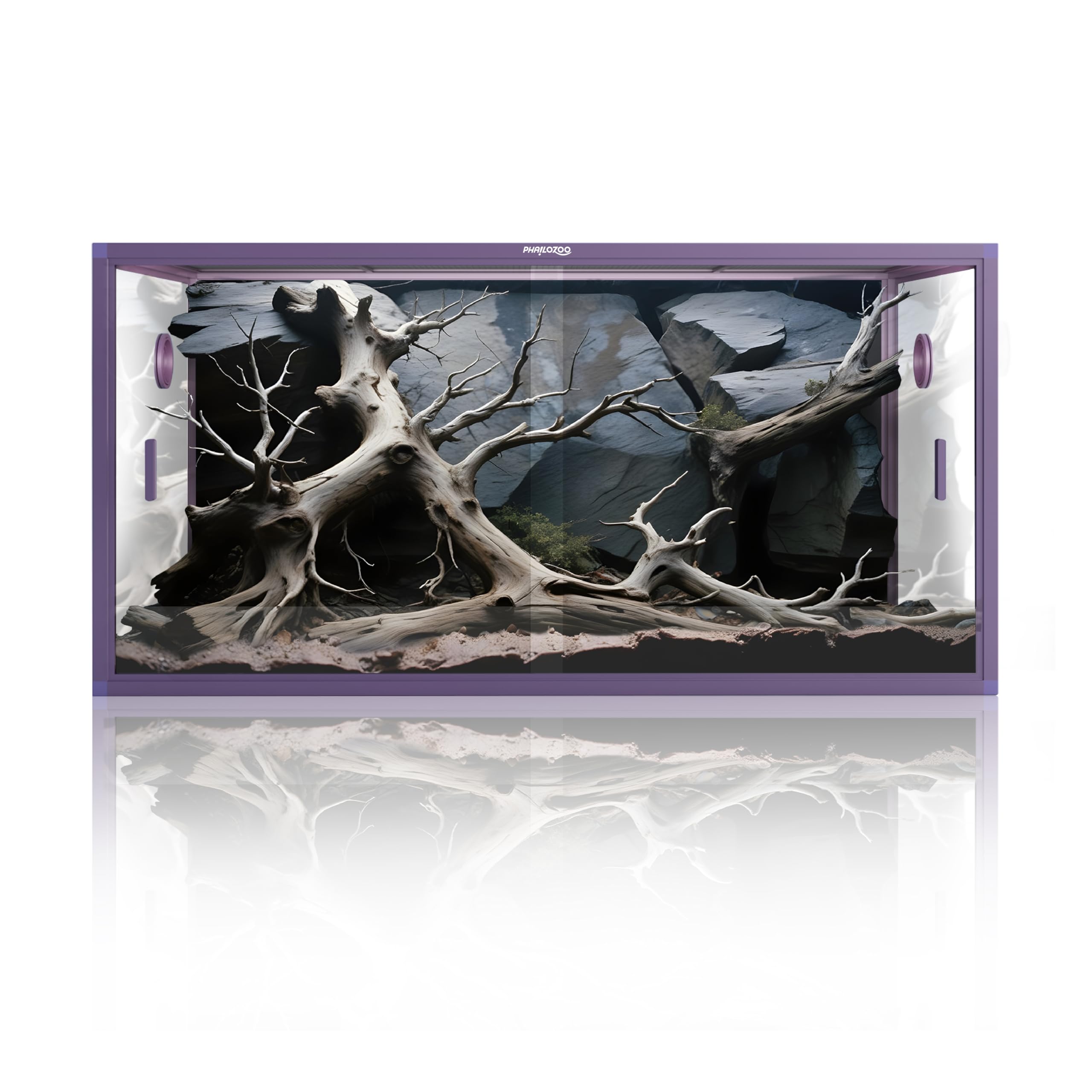 120 Gallon Bearded Dragon Tank,48" x 24" x 24" Reptile Tank with Sliding Door Top Screen Ventilation, Front Opening Reptile Enclosure for Easy Maintenance
