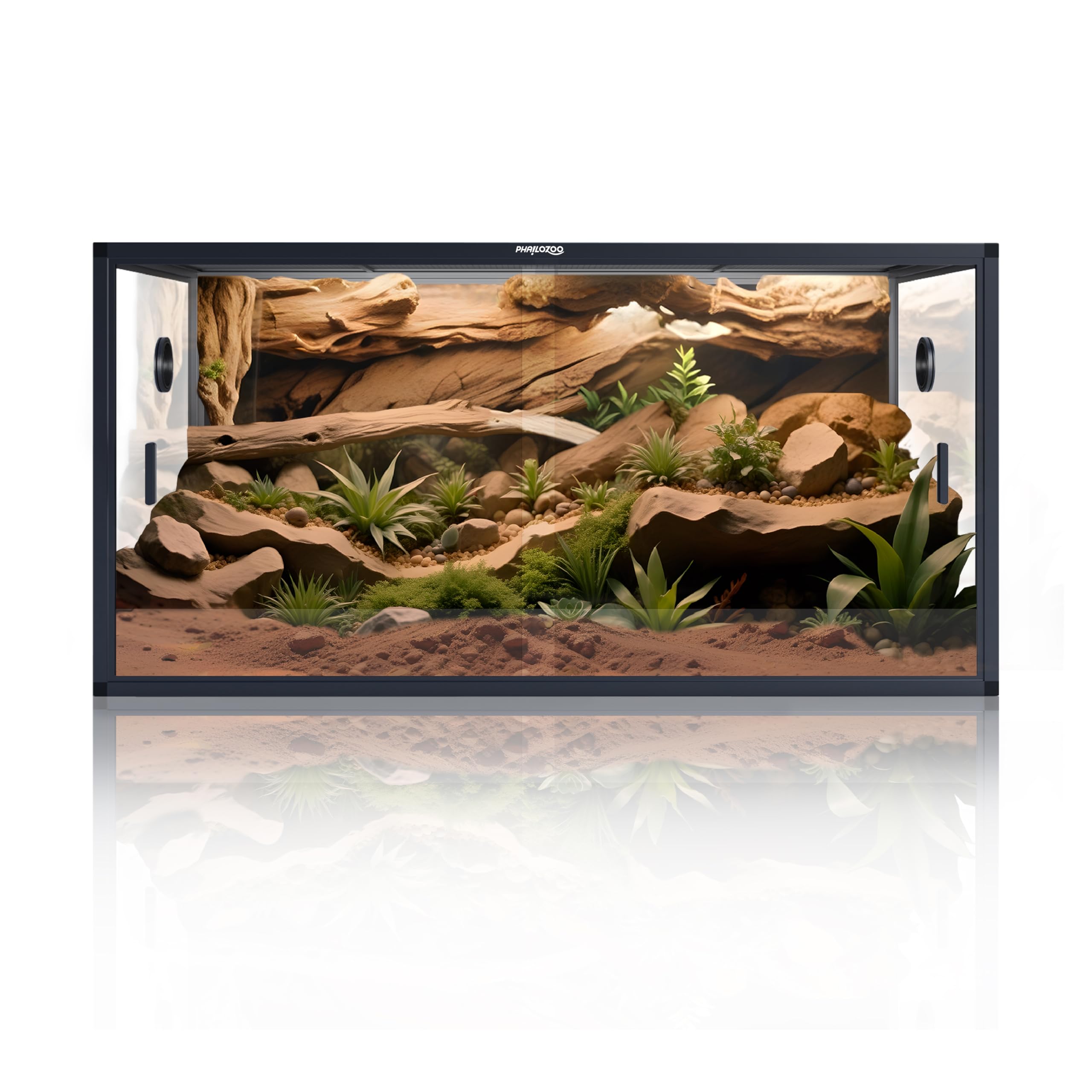 120 Gallon Bearded Dragon Tank,48" x 24" x 24" Reptile Tank with Sliding Door Top Screen Ventilation, Front Opening Reptile Enclosure for Easy Maintenance
