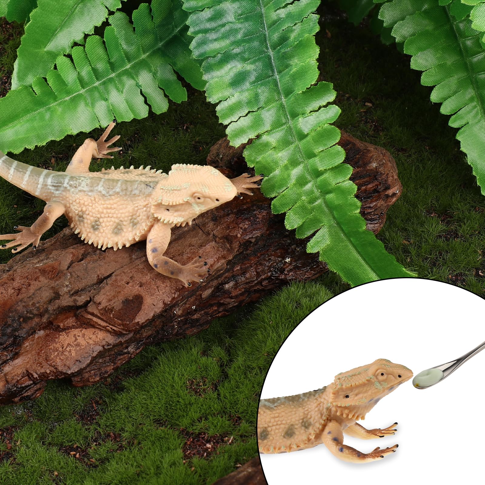 2Pcs Crested Gecko Feeding Spoon, Stainless Steels Reptile Spoon, 7.6 Inch Long Handle Crested Food Feeding Spoon for Gecko Lizard Gargoyle Bearded and Other Small Animals