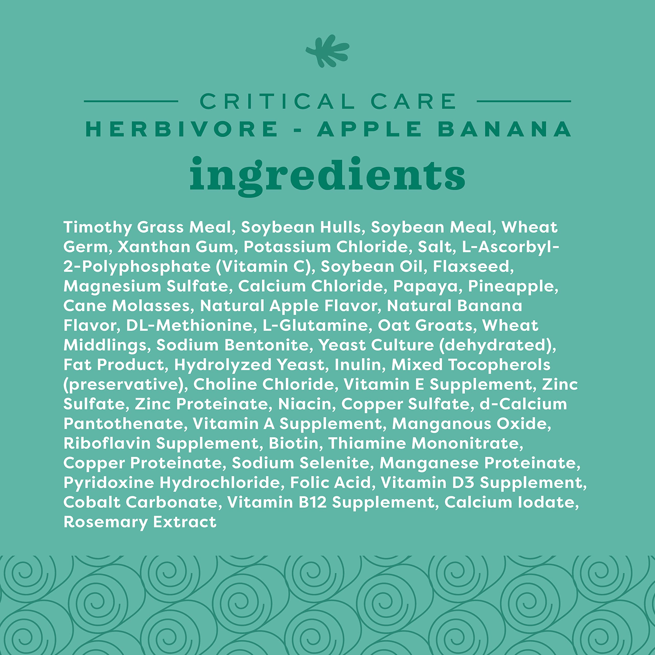 Oxbow Critical Care Herbivore, Emergency Guinea Pig Food, Rabbit Food for Recovery, Natural Apple Banana Flavor, Critical Care for Guinea Pig Emergency Kit, Made in USA, 141 Grams