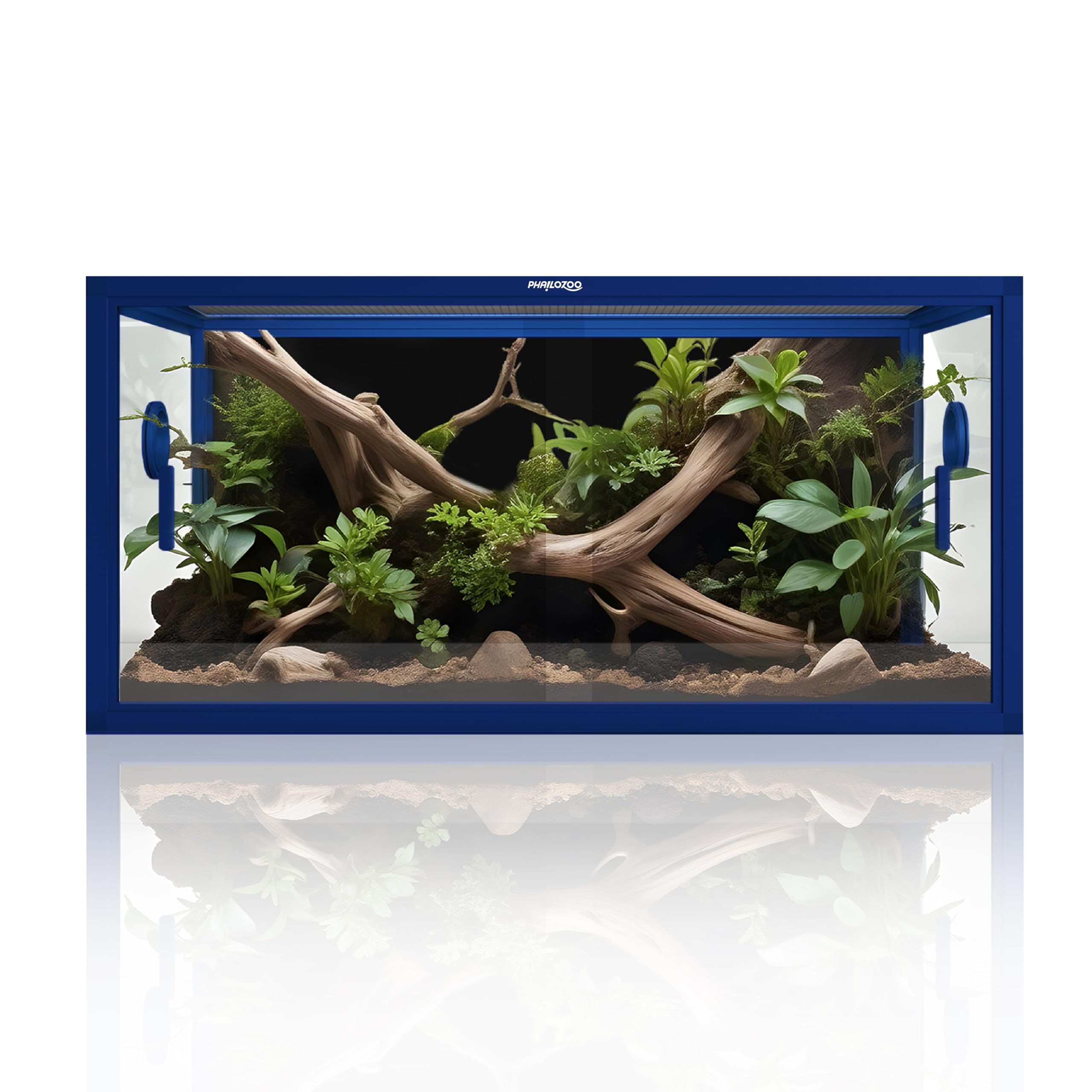 50 Gallon Bearded Dragon Tank, Reptile Enclosure for Easy Maintenance, Front Opening Reptile Tank with Top Screen Ventilation & Glass Sliding Door 36''x18''x18''